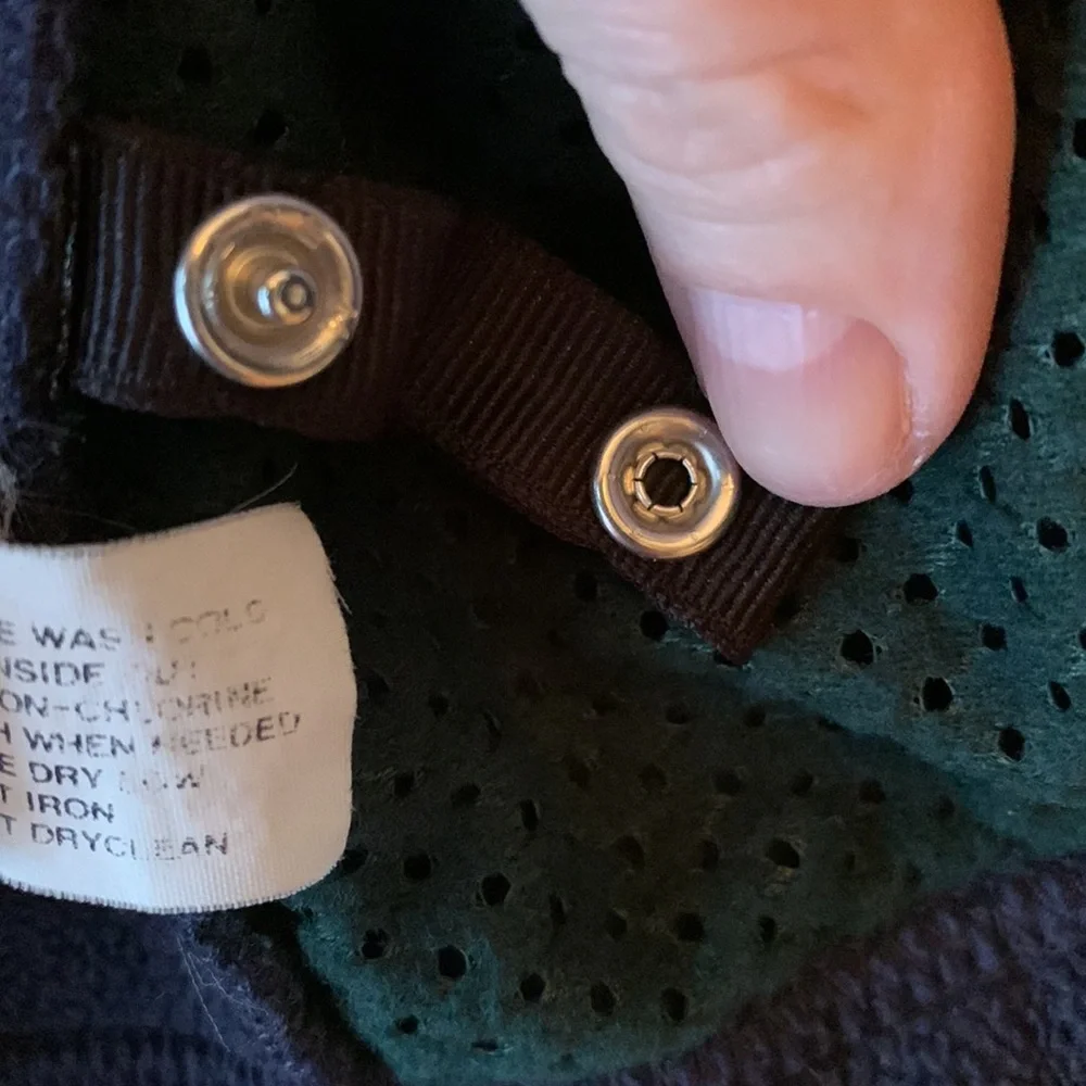 Gap Kids vintage S 5 - 6 boy’s navy hooded full zip fleece green mesh lining EUC
